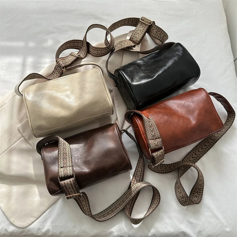 Elegante bolso Boston vintage de piel sintética: bandolera de moda