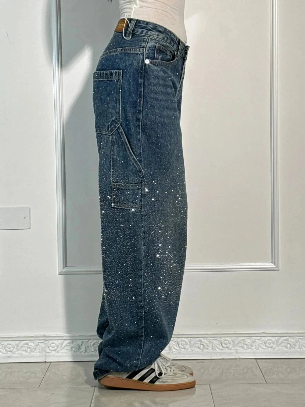 Rocio|Jeans globo súper brillantes