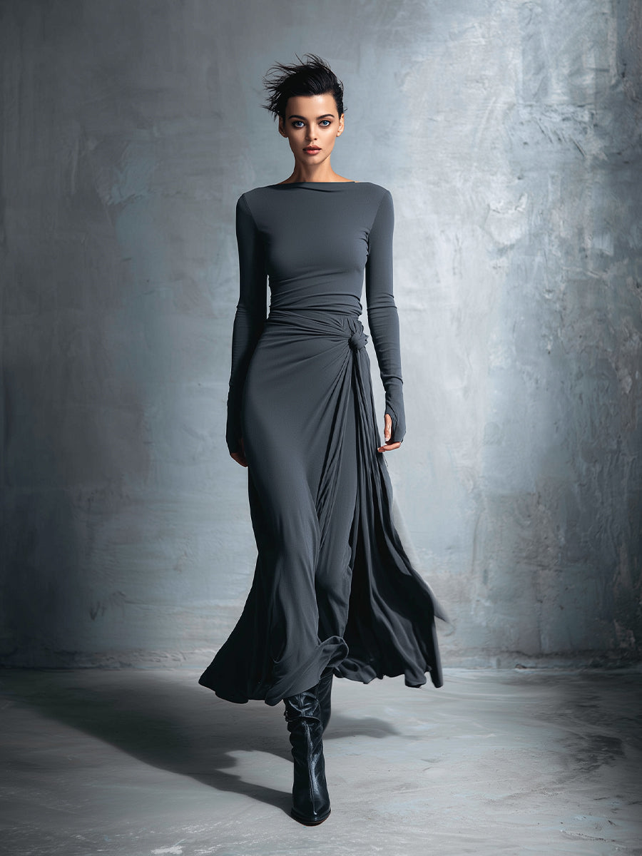 Itziar - Vestido Elegante con Nudo Lateral