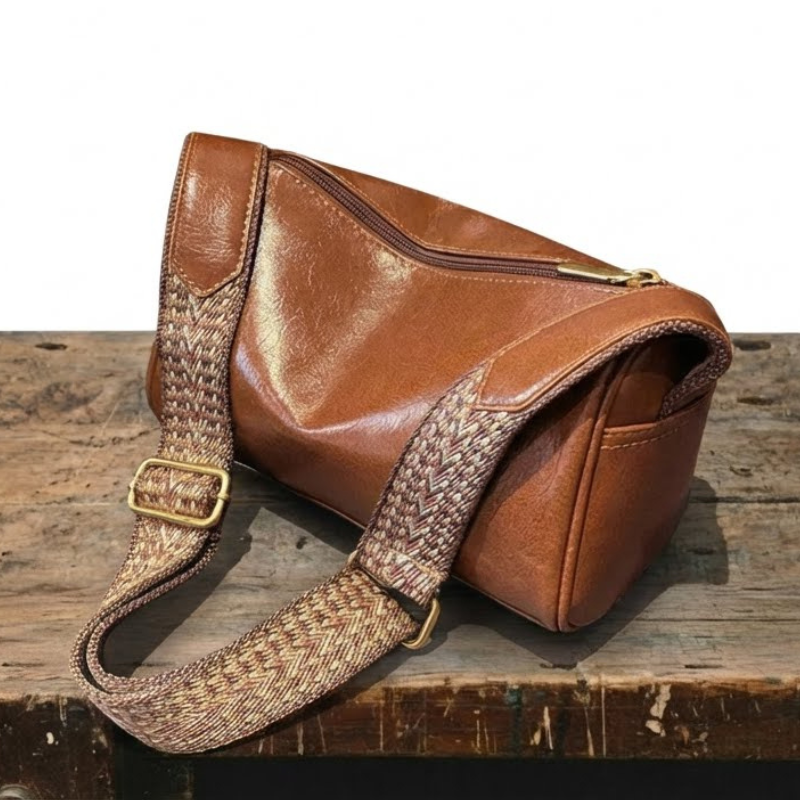 Elegante bolso Boston vintage de piel sintética: bandolera de moda