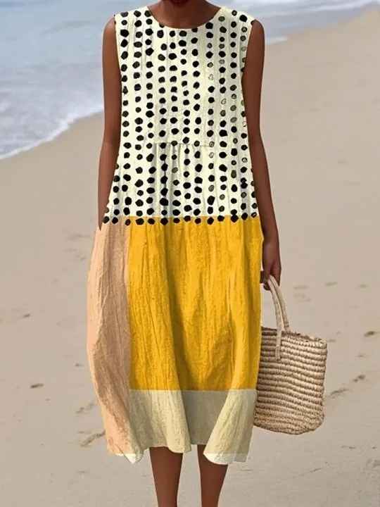Megan | Vestido Maxi Suelto de Verano con Estampado Vintage