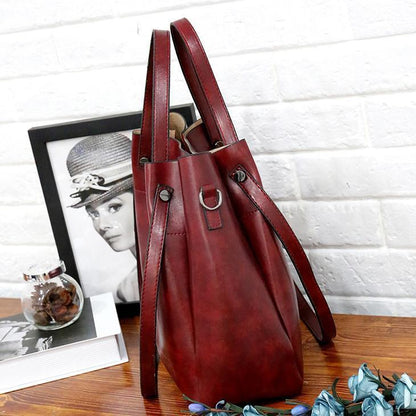 Riley - Conjunto de 4 bolsos vintage de cuero suave