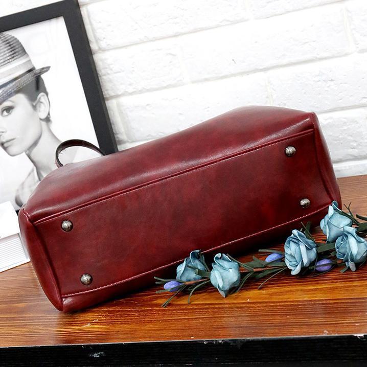 Riley - Conjunto de 4 bolsos vintage de cuero suave