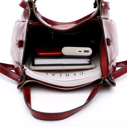 Riley - Conjunto de 4 bolsos vintage de cuero suave
