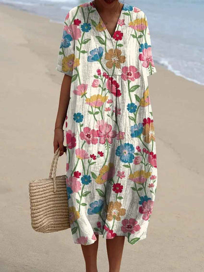 Eleanor | Vestido Maxi Floral Cómodo de Verano