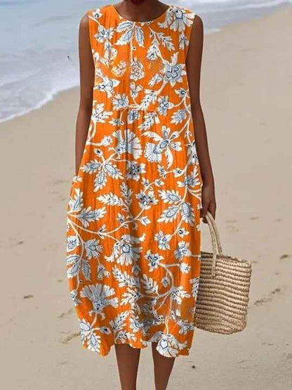 Megan | Vestido Maxi Suelto de Verano con Estampado Vintage