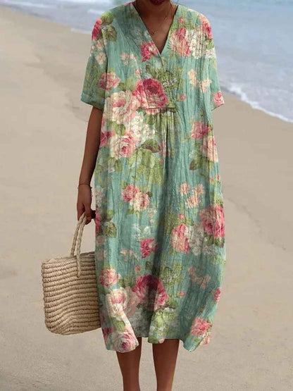 Eleanor | Vestido Maxi Floral Cómodo de Verano