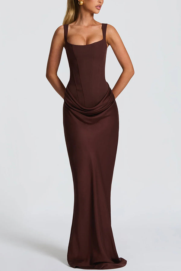 Leonor - Vestido maxi de escote cuadrado
