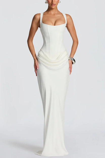 Leonor - Vestido maxi de escote cuadrado
