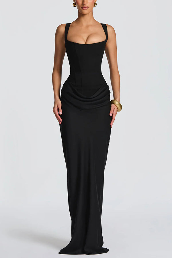 Leonor - Vestido maxi de escote cuadrado