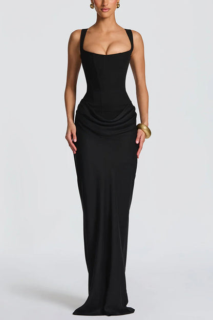 Leonor - Vestido maxi de escote cuadrado