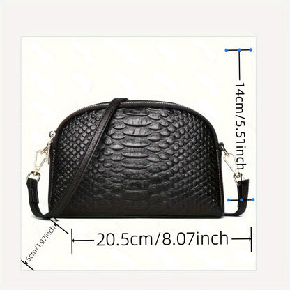 Elegancia pura de Vivienne | Bolso bandolera con relieve de cocodrilo