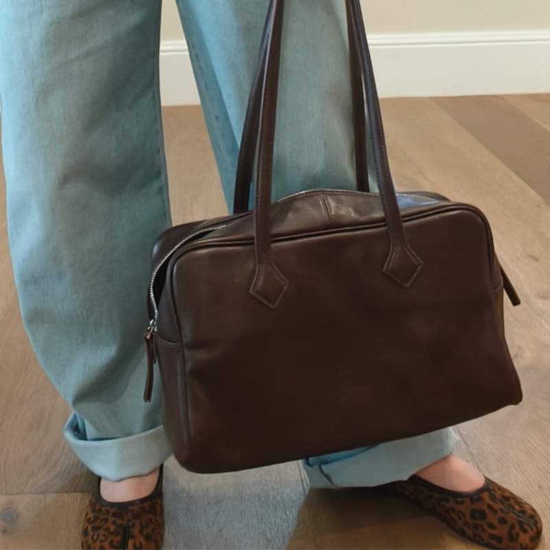 Bolso Tote Estructurado de Piel Flor
