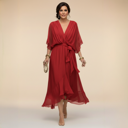 Sfumato | Vestido de Chifón con Escote en V