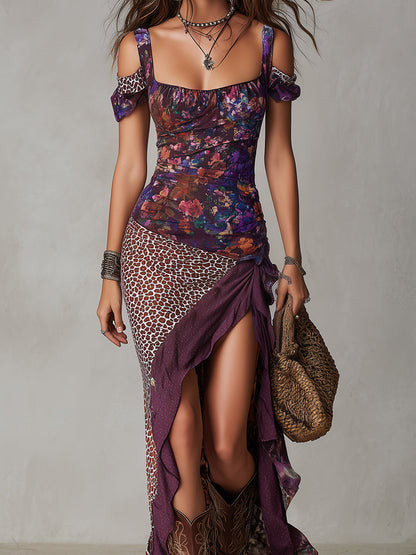 Vestido Maxi de Flores con Estampado de Leopardo Urban Nomad