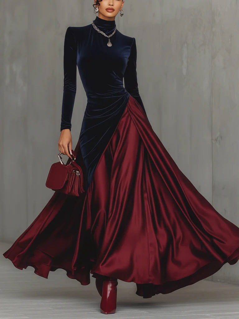 Lira - Vestido largo bicolor