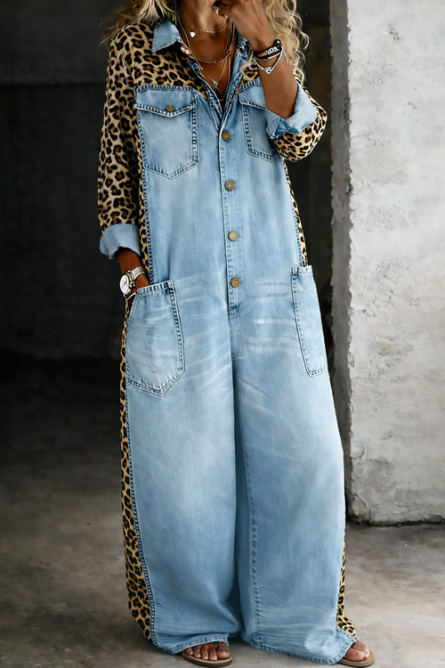 Amanda | Mono de Camisa de Denim de Una Pieza