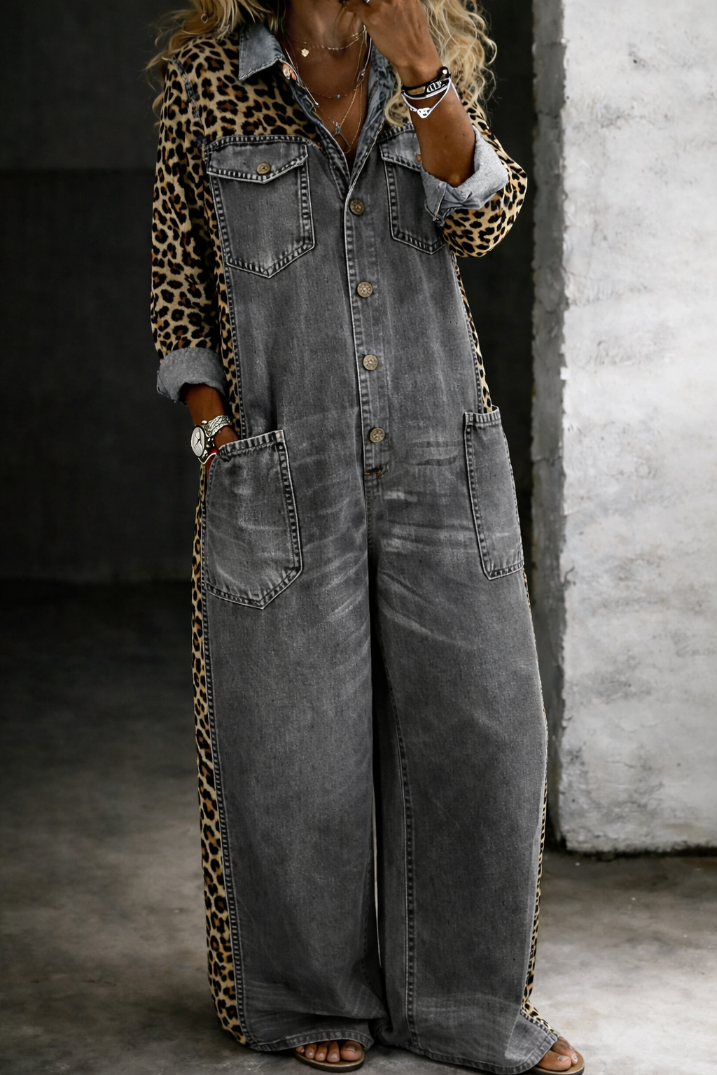 Amanda | Mono de Camisa de Denim de Una Pieza