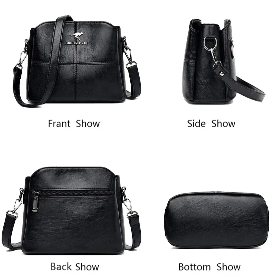 Elegante bolso tote y bandolera de piel bordada para mujer