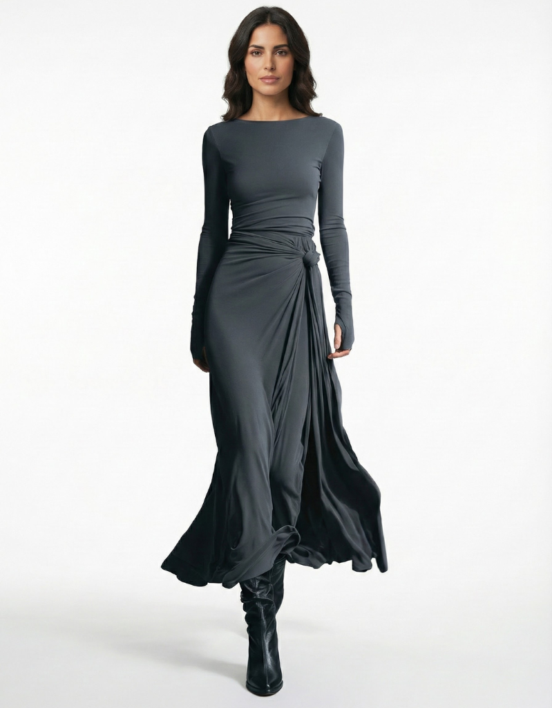 Itziar - Vestido Elegante con Nudo Lateral