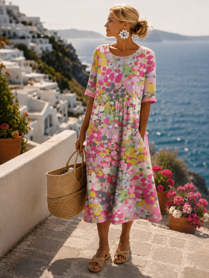 Filipa - Vestido de Verano Midi con Patrón Floral