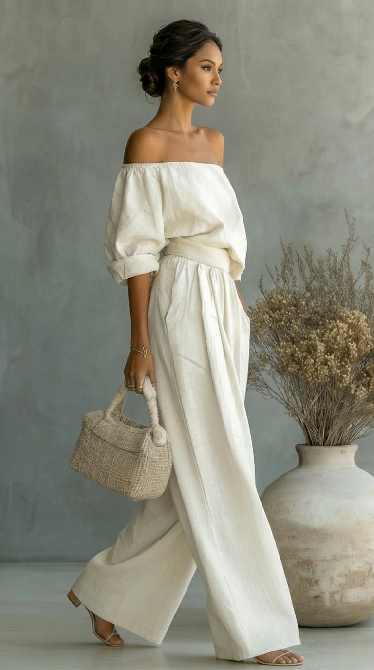 Liliána™ – Conjunto exclusivo con efecto lino para un verano elegante • S1