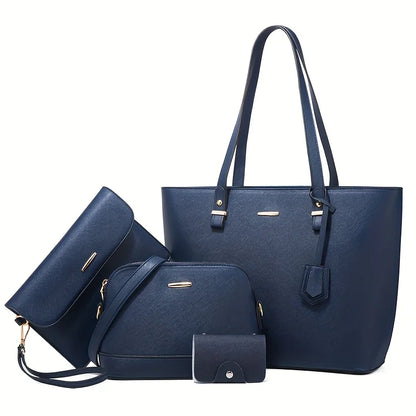 Juego de 4 bolsos modernos de cuero