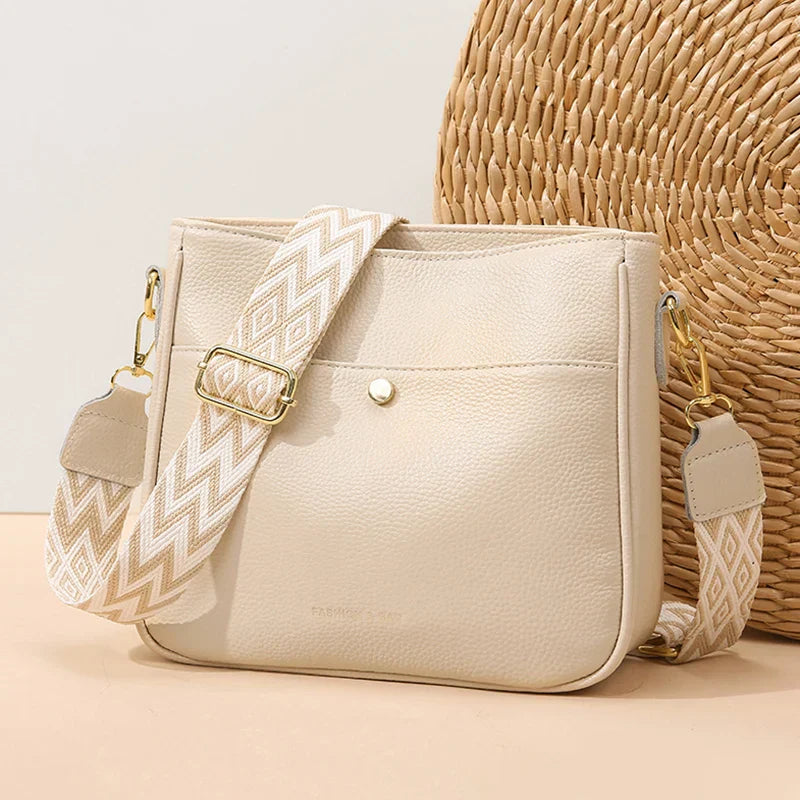 Bolso de hombro de piel de vaca diseño de lujo