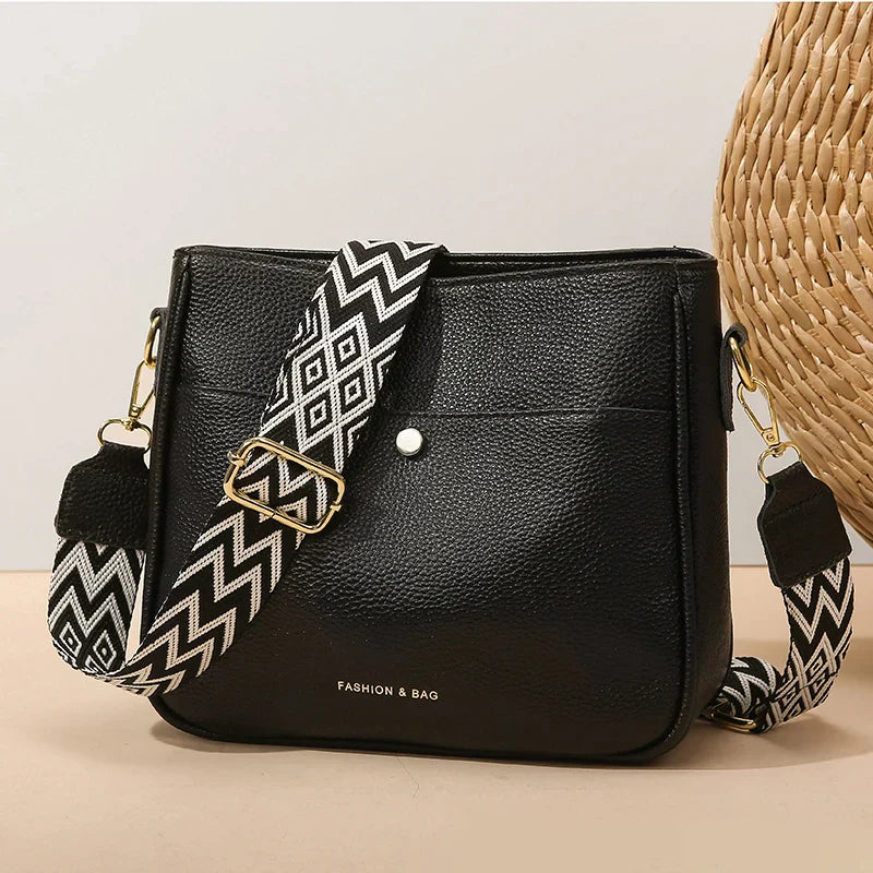 Bolso de hombro de piel de vaca diseño de lujo