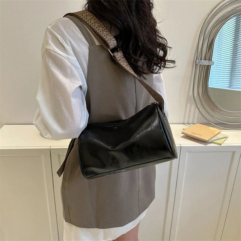 Elegante bolso Boston vintage de piel sintética: bandolera de moda