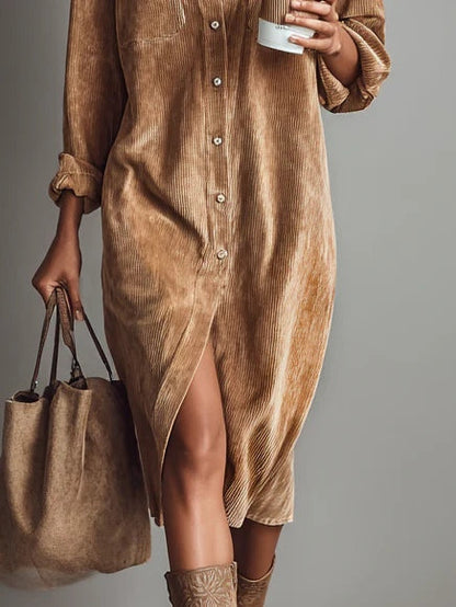 Estela - Vestido midi de pana