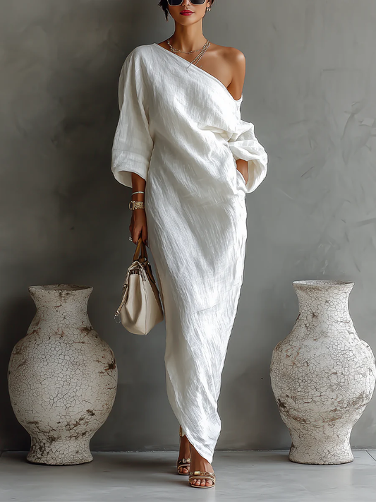 Beatrice | Vestido maxi de un solo hombro con un encanto refinado
