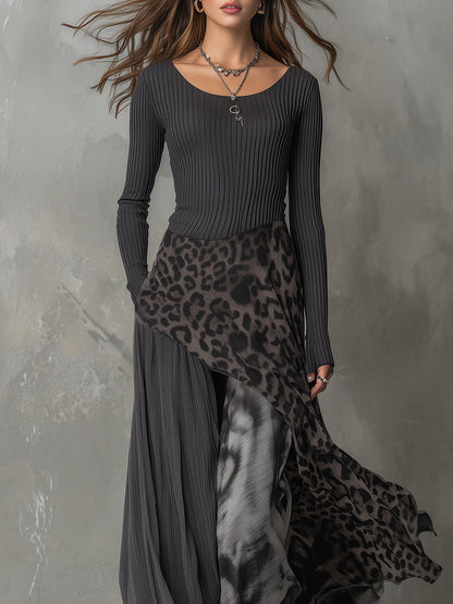 Martina | Vestido largo estilo bohemio con estampado de leopardo • S1