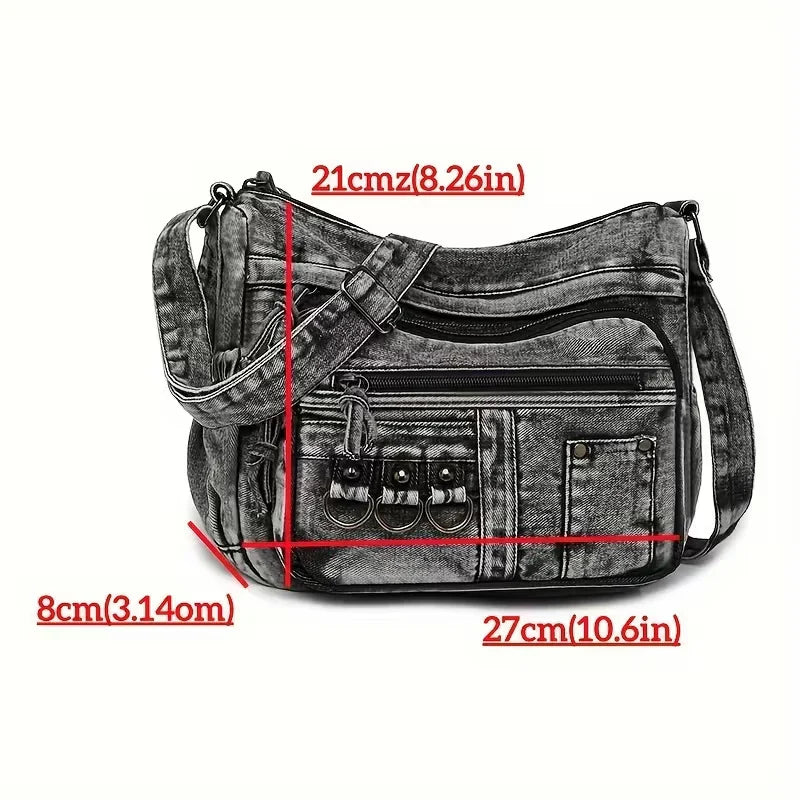 La brisa urbana de Jenna | Bolso de hombro vaquero