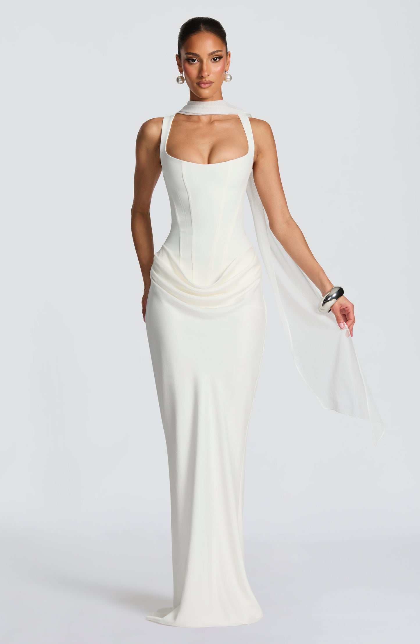Leonor - Vestido maxi de escote cuadrado
