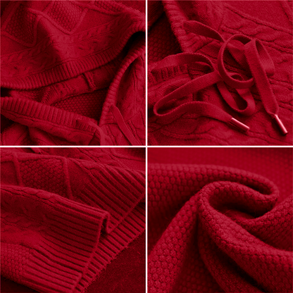Emily | Sudadera con Capucha de Punto Cableado
