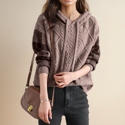 Emily | Sudadera con Capucha de Punto Cableado