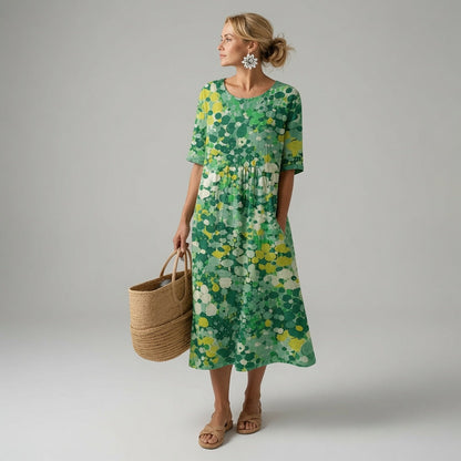 Filipa - Vestido de Verano Midi con Patrón Floral