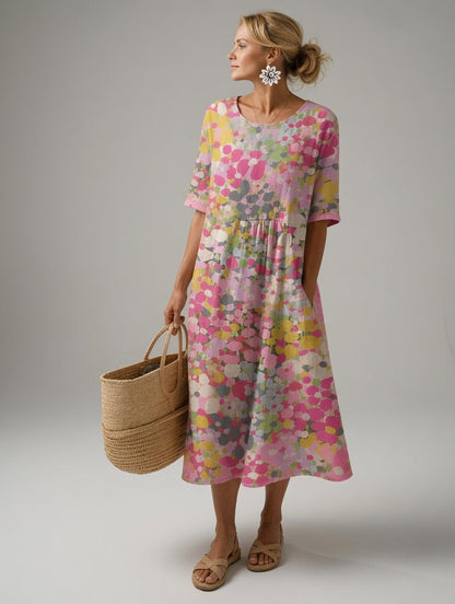 Filipa - Vestido de Verano Midi con Patrón Floral