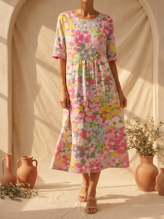 Leonor | Vestido midi floral ligero y fluido