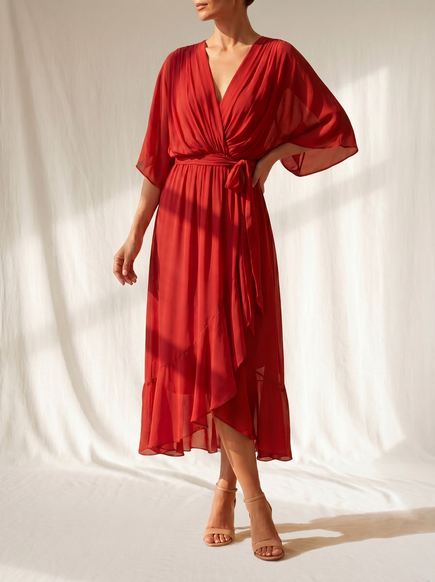 Sfumato | Vestido de Chifón con Escote en V