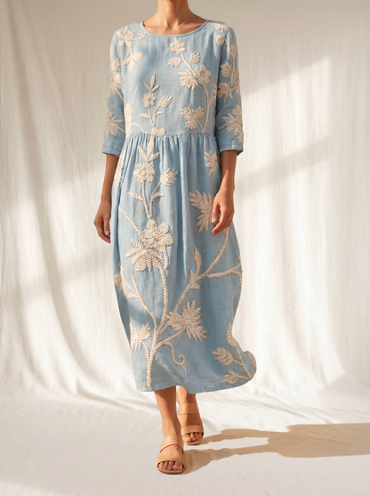 Azzurra | Vestido Vintage Bordado