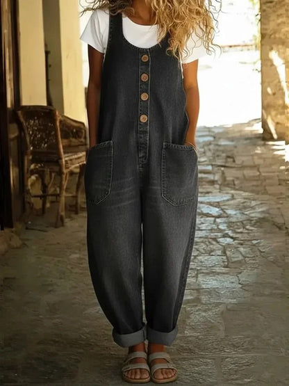 Nancy | Overoles de Denim de Algodón Lavado Vintage