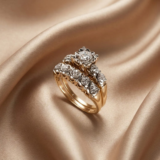 Anillo Vintage de Oro Brillante