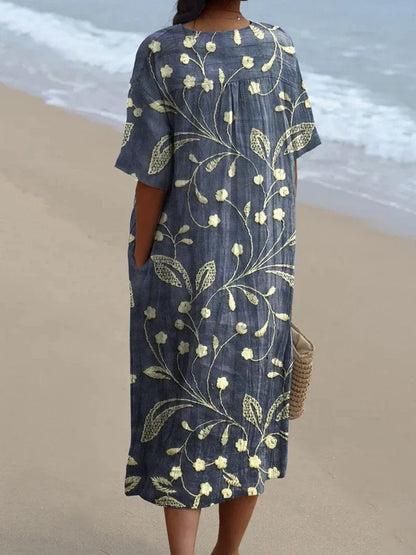 Eleanor | Vestido Maxi Floral Cómodo de Verano